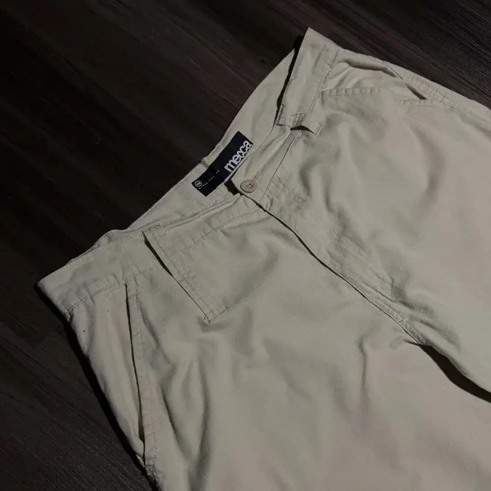 Mecca USA Vintage 100% Cotton Khaki Cargo Shorts Size 38
